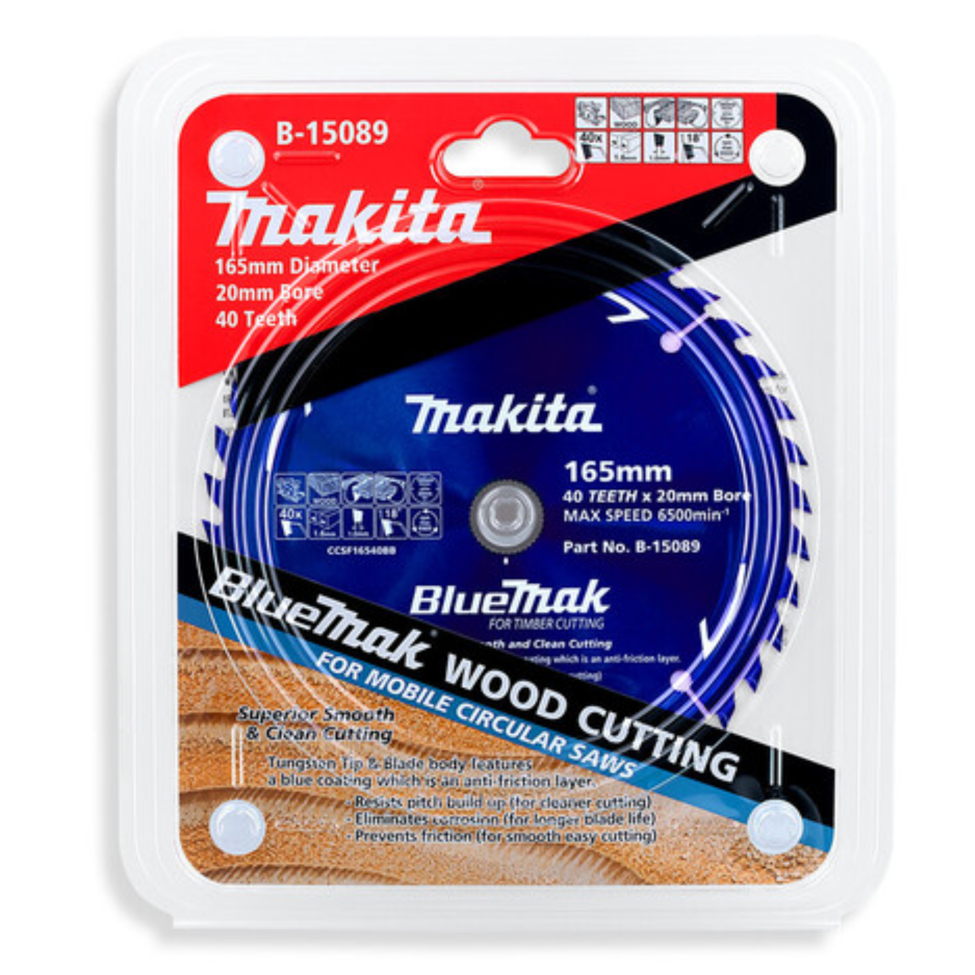 BLADE CIRCULAR SAW MAKITA 165 MM 40T BLUEMAK