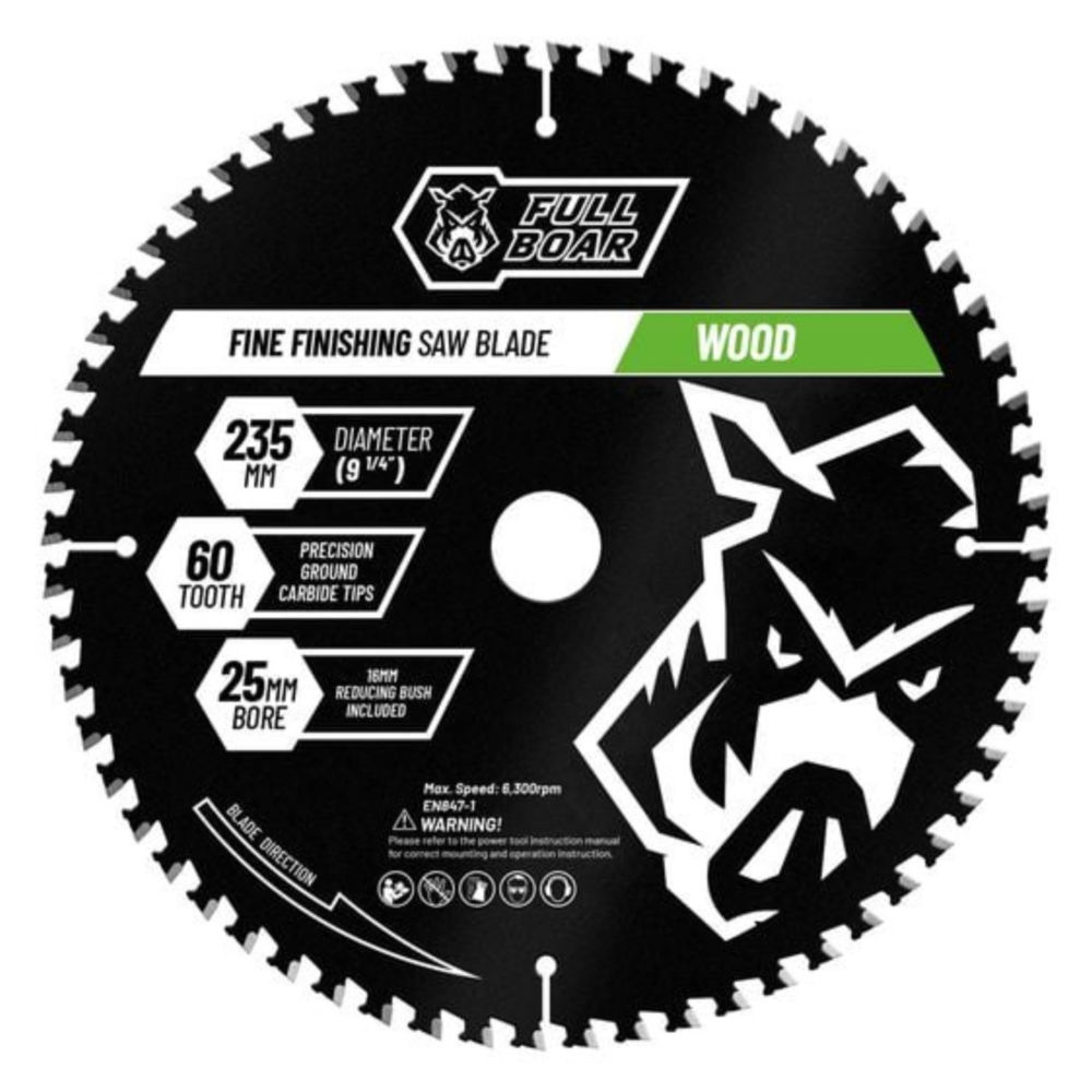 BLADE CIRCULAR SAW FULL BOAR 235MM 60T FINE FINISH